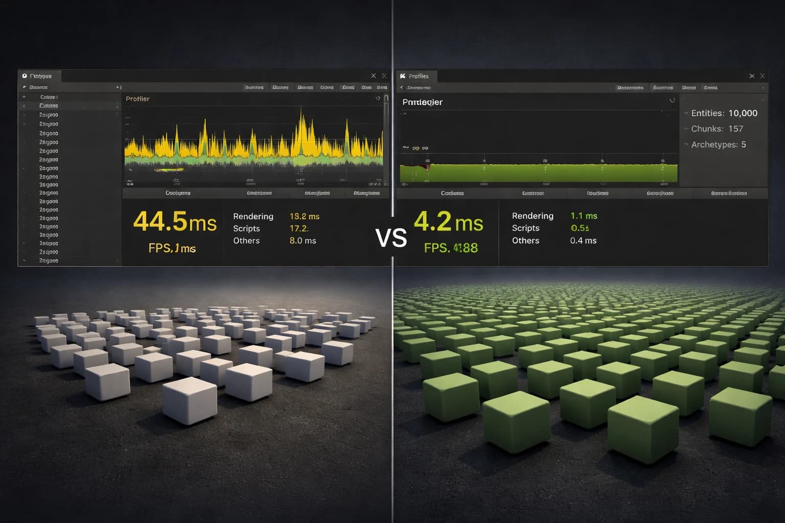 Unity DOTS performance comparison